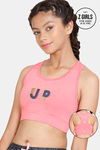 Zelocity Girls Quick Dry Slip On Sports Bra - Sun Kissed Coral — thumbnail 1
